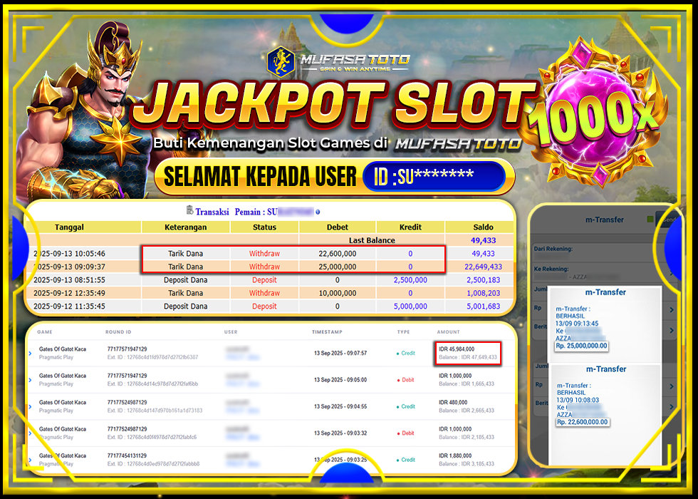 MUFASATOTO JACKPOT PRAGMATIC PLAY Rp.47.600.000|LUNAS